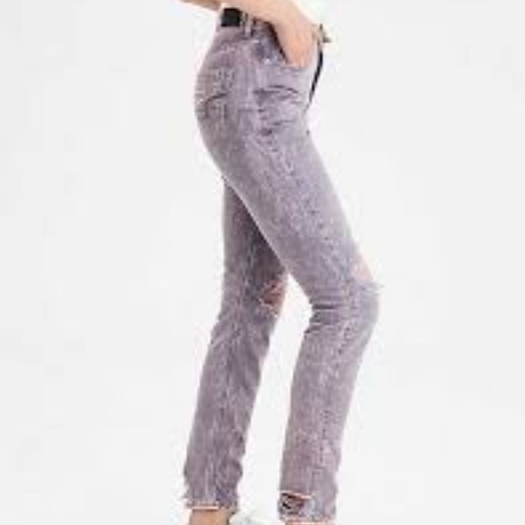 American Eagle Jeans 14 Reg Destroyed Lavender - Picture 2 of 4